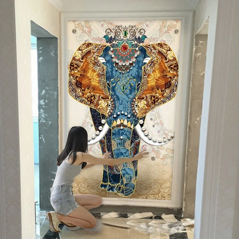 Meian 5D Elephant AB Diamond Painting Kit Animal Mosaic Dotz Embroidery Art Full Drill Round Rhinestone Picture Set |