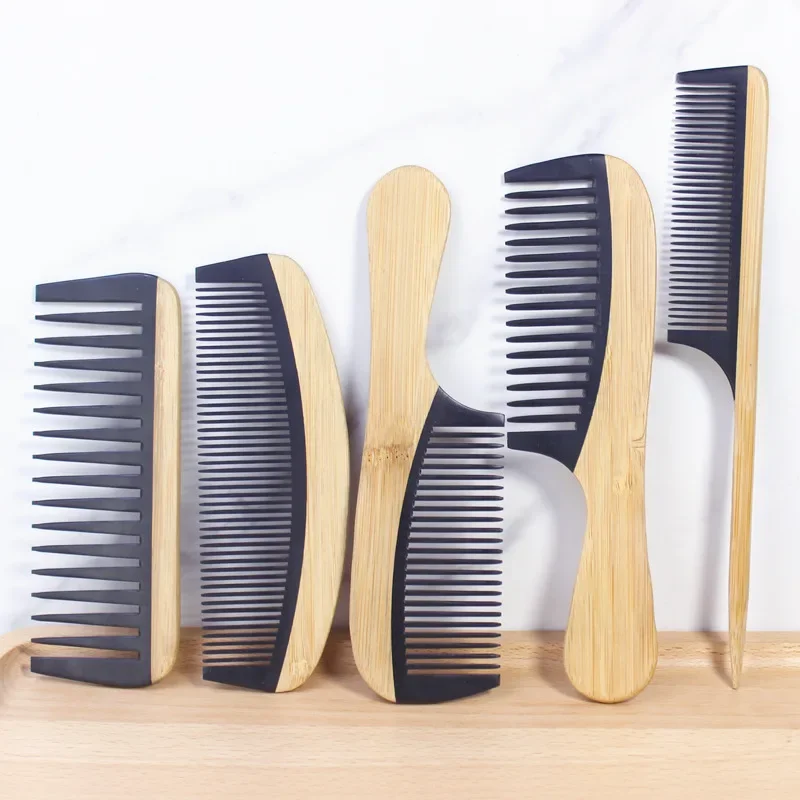 Natural Bamboo Wooden Tail Hair Combs - Image 2