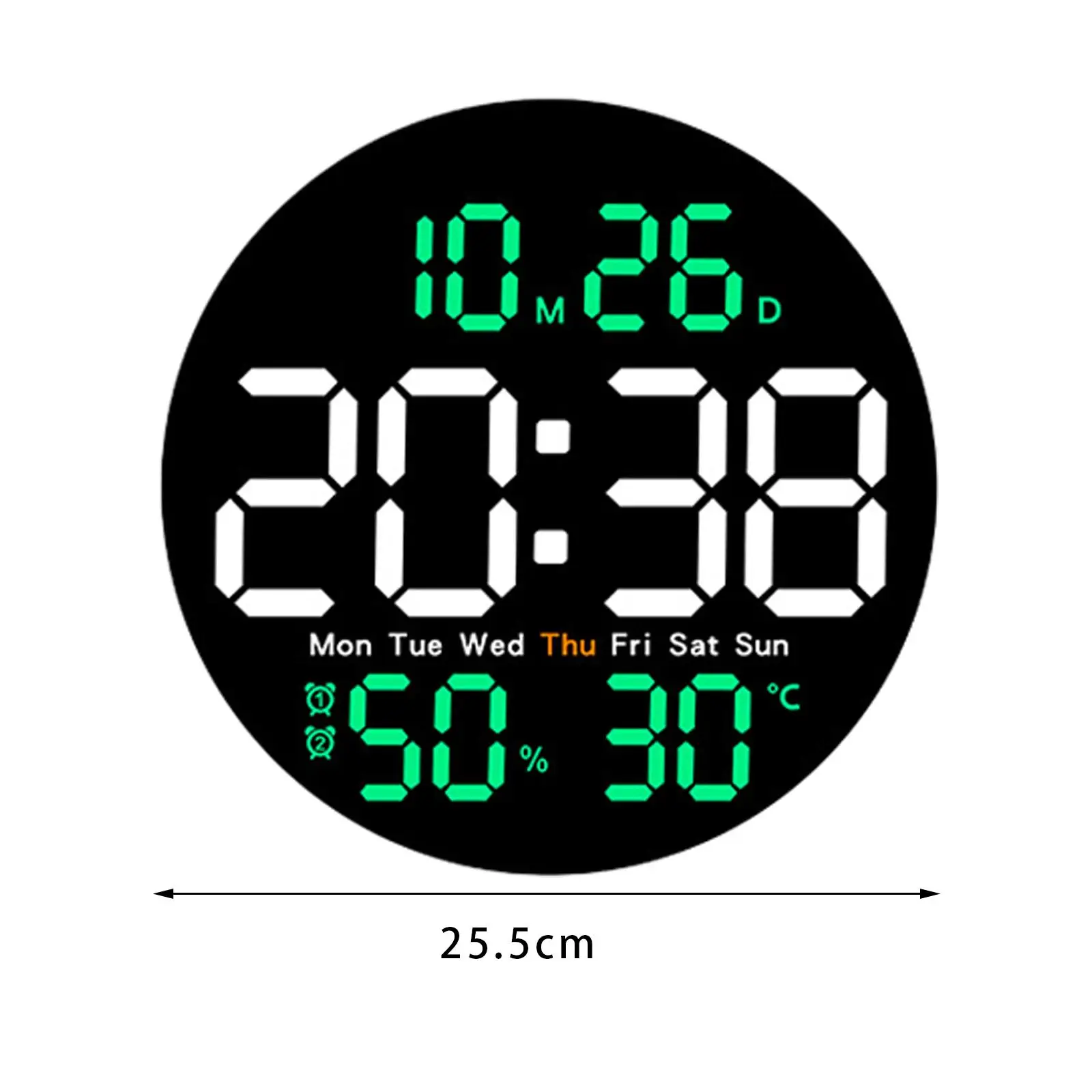 LED Wall Clock Kids Adults Temperature Meter Mute Multifunctional Digital Clock