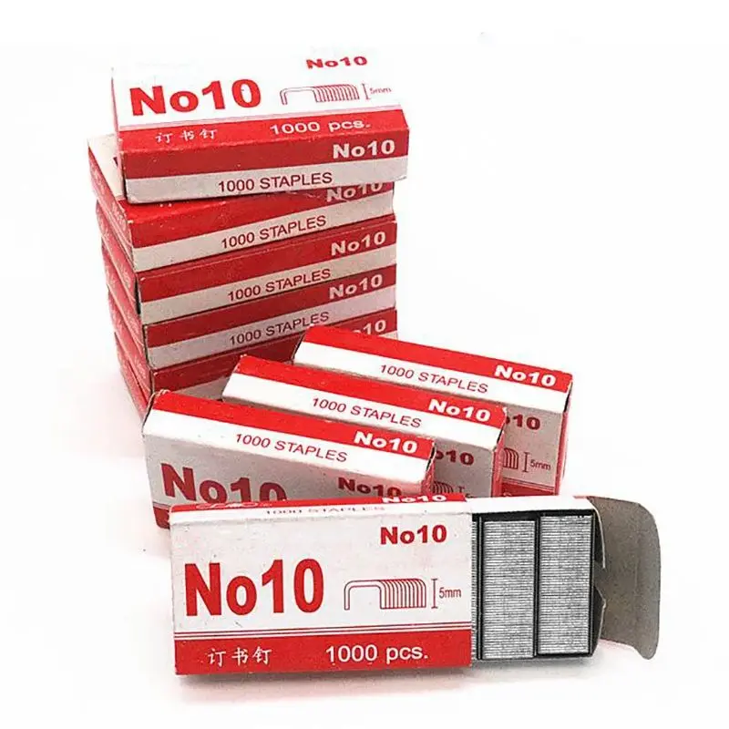 Standard Staples, Mini Paper Binding Staples No. 10 Staples, 5mm Height, 900 Per Box, for School Study Office Supplies images - 6