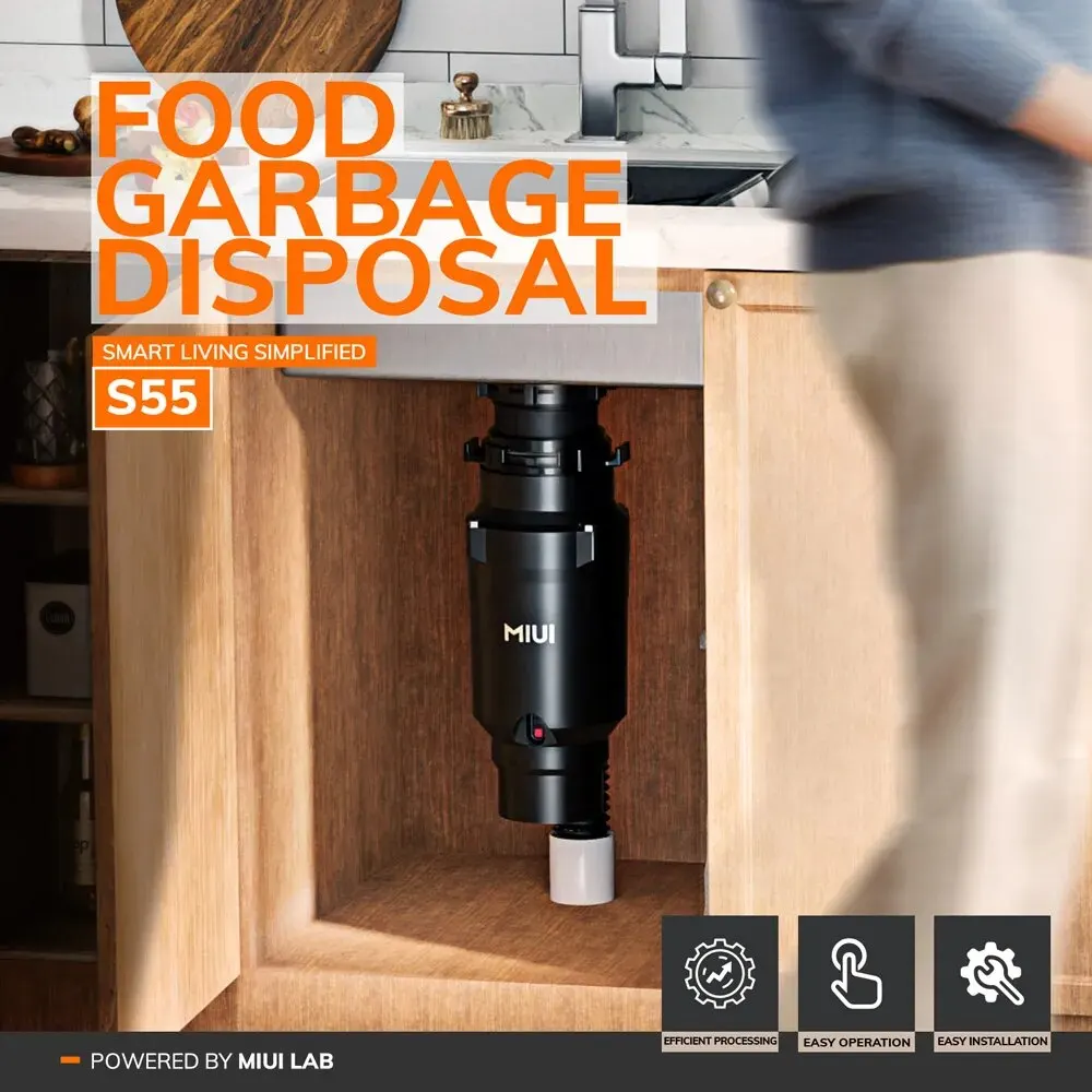 MIUIContinuousFeedGarbageDisposalwithSoundReduction12HPFoodWasteDisposerwith