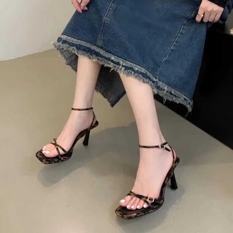 Women Luxury High Heel Sandals Woven Style Open Toe