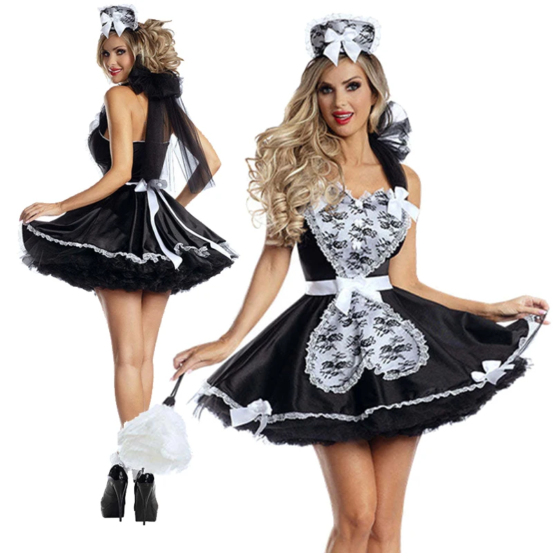 

Fraulein French Maid Costume Classic Lolita Erotic Fantasy Uniform Playsuit Cosplay Carnival Halloween Fancy Party Dress