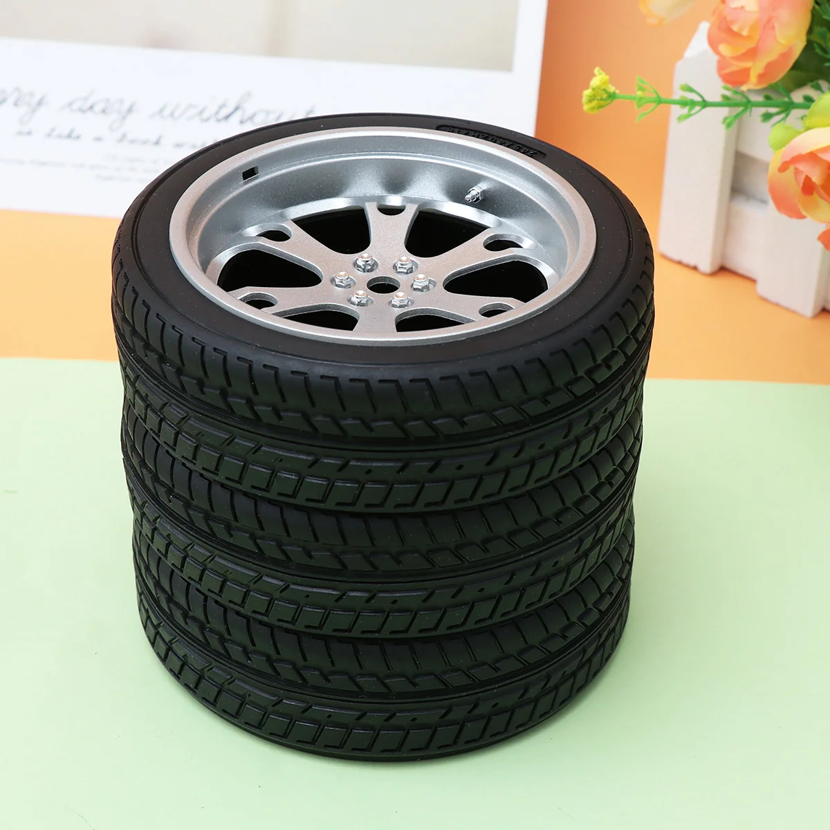 

Simulation Tyre Pen Holder Stylish Coloured Pencils Tire Storage Dining Table Office