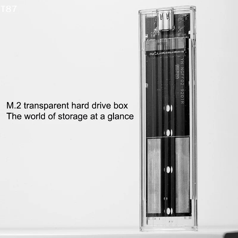 M.2 NVME PCIe NGFF SATA 프로토콜 케이스 투명 USB 타입 C 10Gbps PCI-E 외장 하드 디스크 박스 케이스 (노트북/휴대폰용)