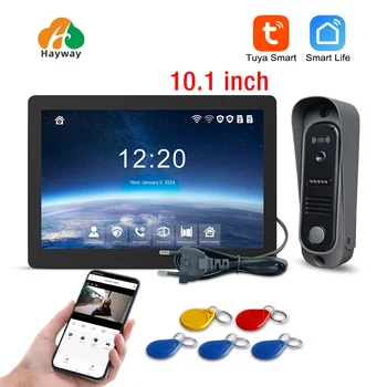 Tuya Wireless IPS 10 " touch screen 1080P camera video intercom kit, with mobile detection, ID access control unlocking, 1