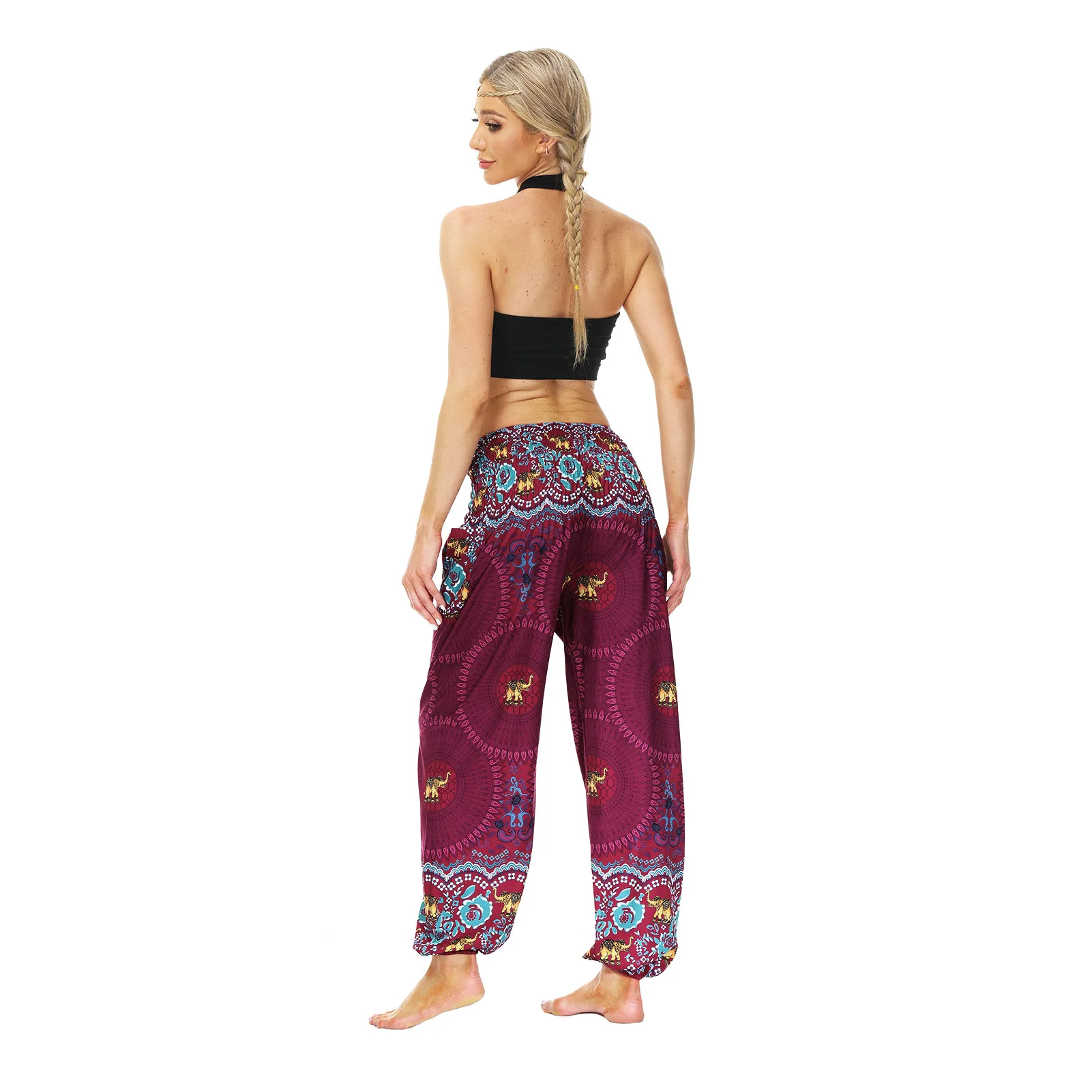 Women's Printed Wear Casual Bloomers Breathable Sports Dance Pants gym accessories women  yoga leggings high waist