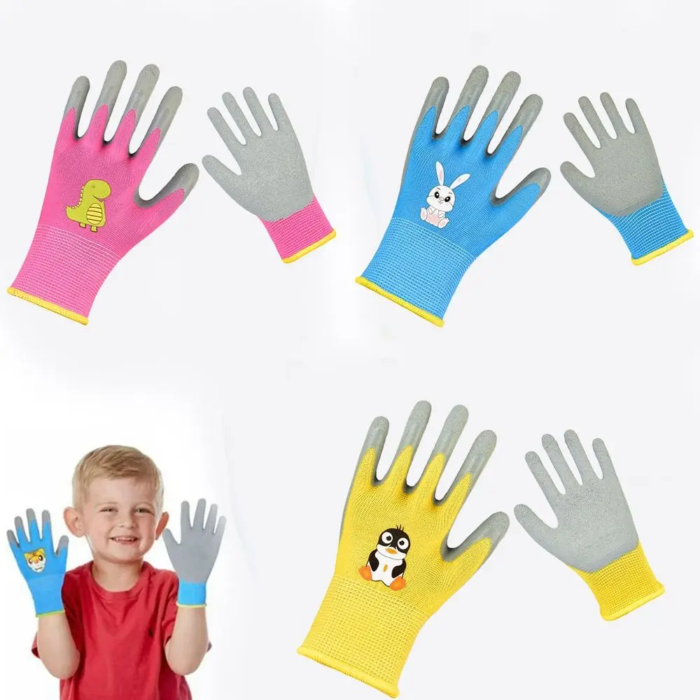 Non-Slip Kid Gardening Gloves Durable Breathable Animal Pattern