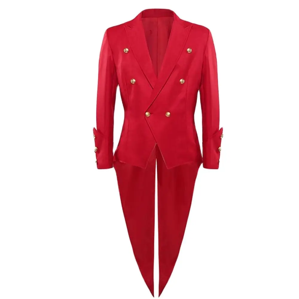 

Мужская куртка в стиле стимпанк викторианской эпохи, готический пиджак, винтажное платье красного Ренессанса, пальто, Униформа, костюм для косплея на Хэллоуин, 3XL