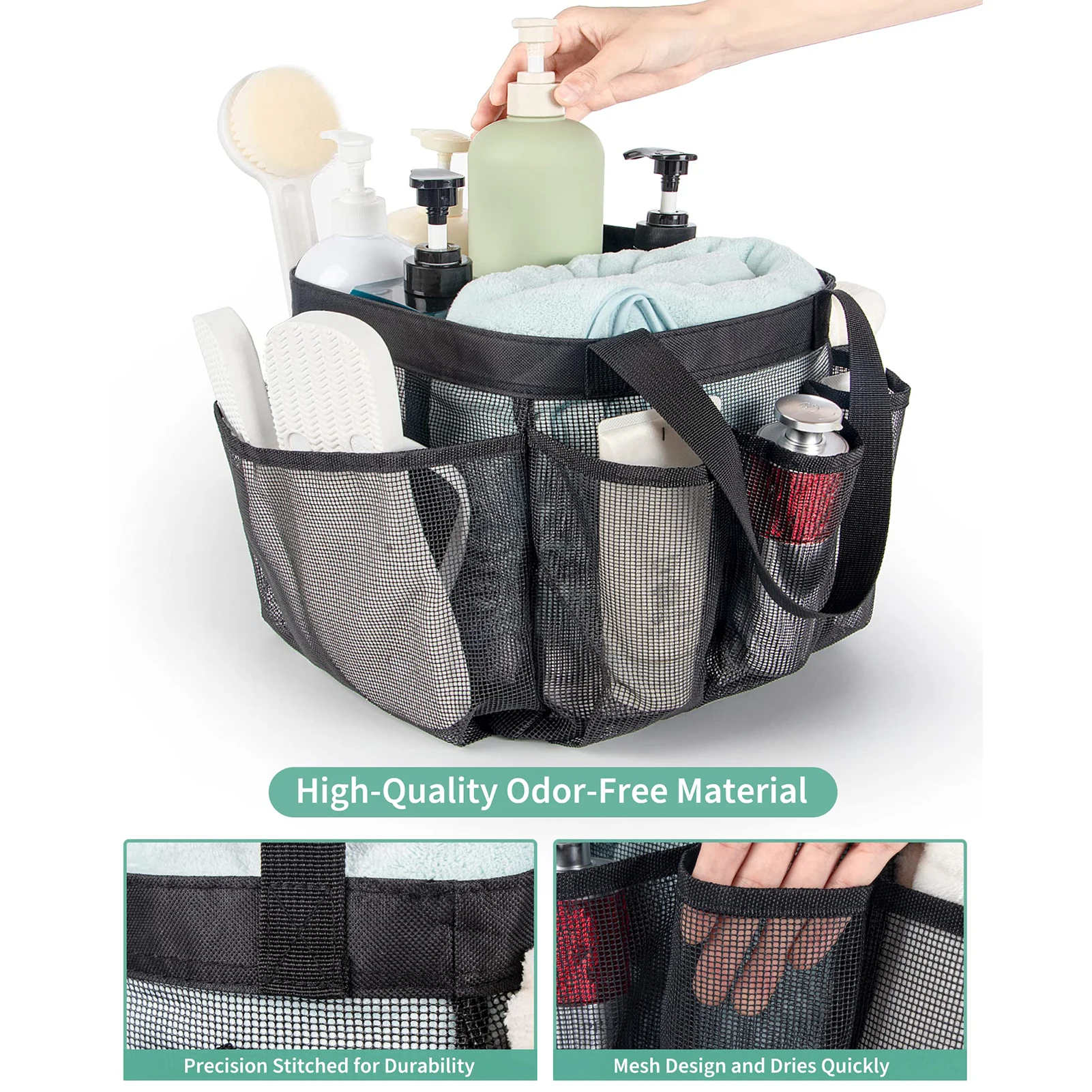 Borsa Portaoggetti Da Doccia In Rete - Organizer Da Viaggio Appendiabiti Per Dormitorio E Palestra