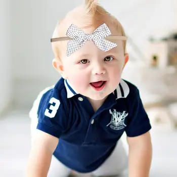Baby Nylon Headband Bows 10X Handmade Nylon Tied Bow For Toddler Comfortable Soft Stretchy Hair Bow Elastics For Baby Girls 1