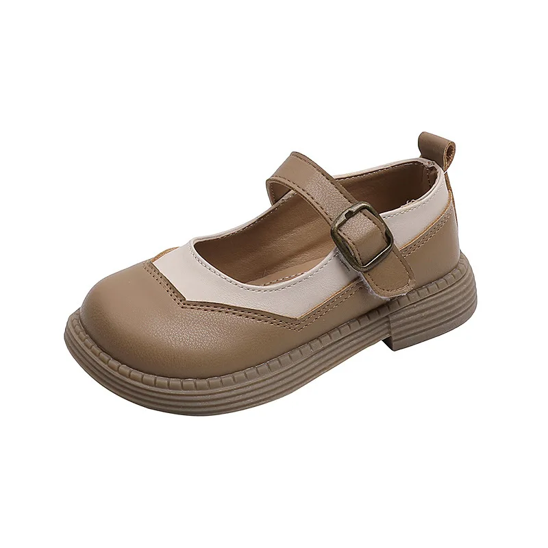 2022 Spring New Korean Style Boys Retro Assorted Fashion Round-toe Kids Hook & Loop School Girls