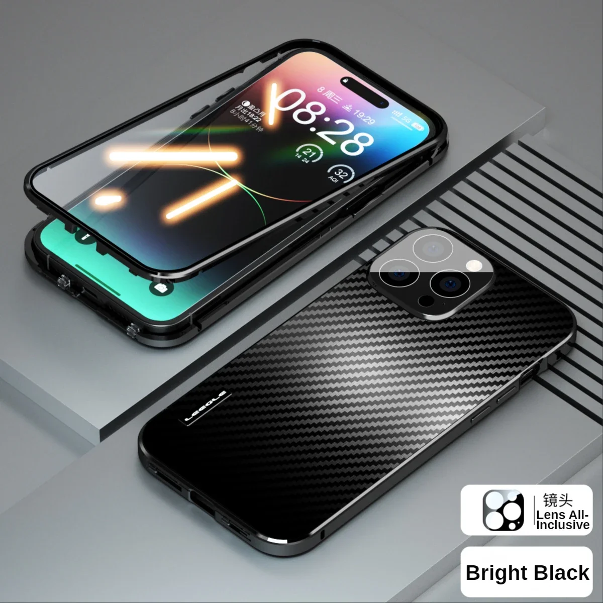 

Магнитный чехол из углеродного волокна для Apple IPhone 14 Plus 13 Pro Max, чехол Magsafe, Ультратонкий ударопрочный чехол с объективом 13 Promax