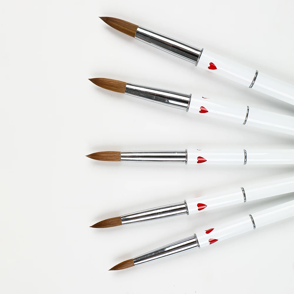 BQAN #8-22 Kolinsky Nail Brushes for Acrylic Nail Brush Round Head Professional Gel Builder Acrylic Powder Brush for Nails 3