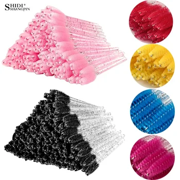 25/50/100 Pcs Eyelash Brushes Mascara Wands Eyelash Makeup Brush Spoolies for Eyebrow Eye Lash Extension Removing Beauty Tools 1