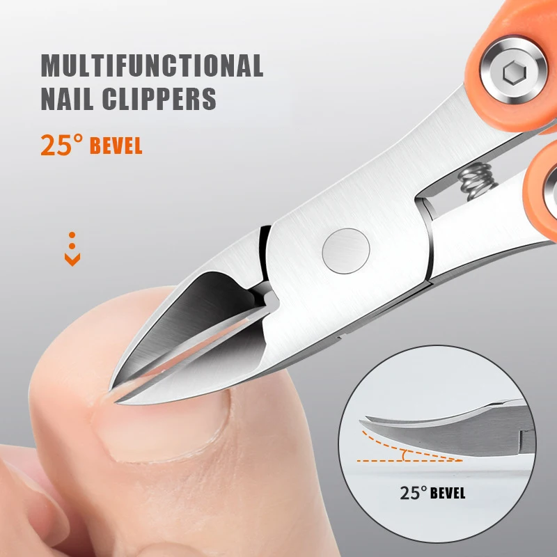 1Pcs Orange Nail Clippers Foldable Pliers Toe Nail Clippers Finger Cuticle Pro Nail Correction Dead Skin Remover Tools Durable 2