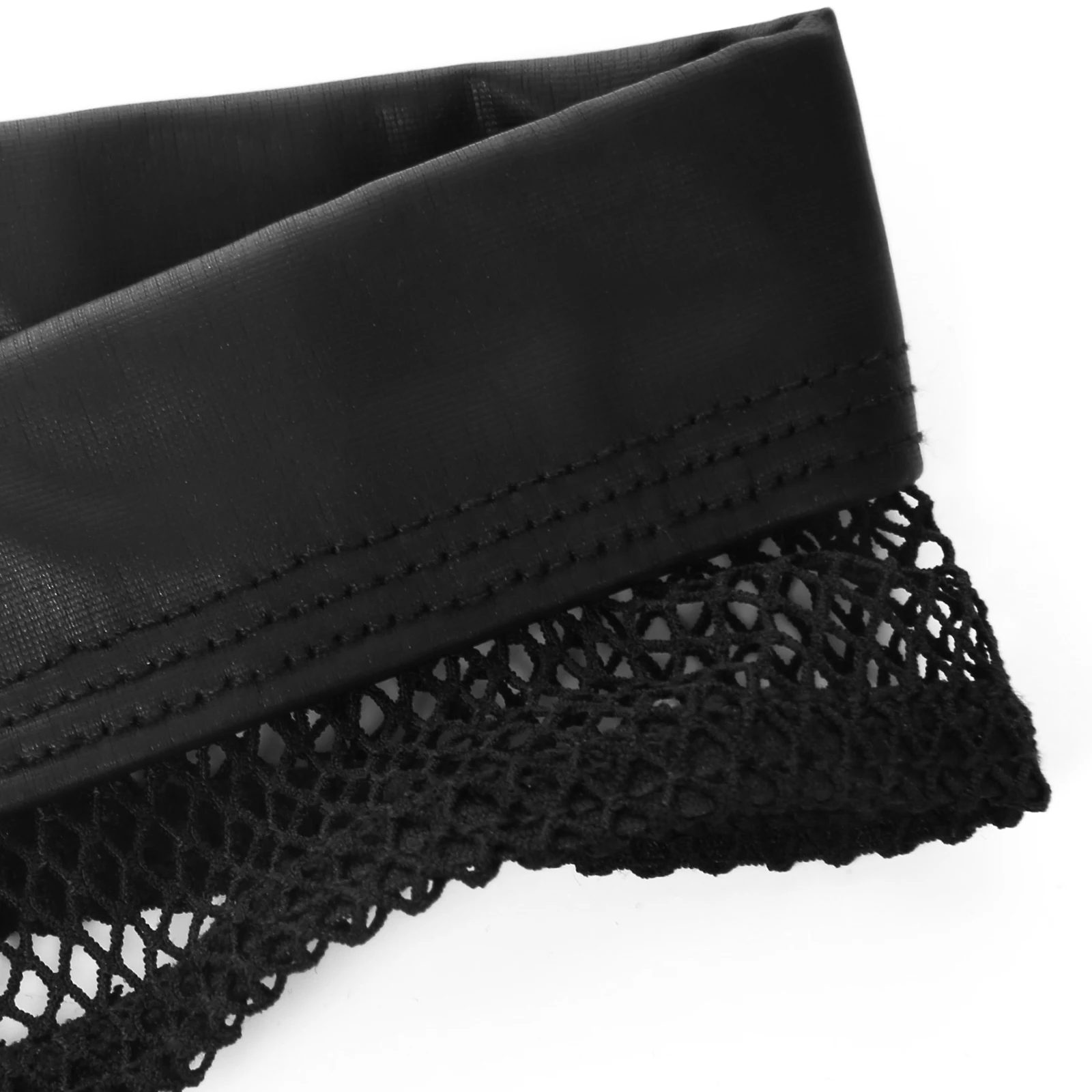 Men's Faux Leather Transparent G-String Hip-Baring Lingerie