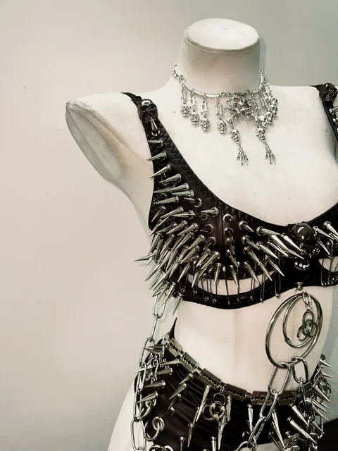 Spikey Lingerie 3 Piece Set 4