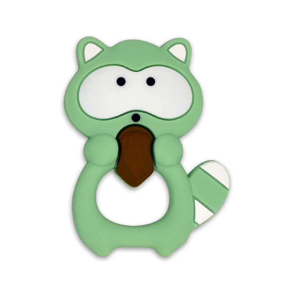 Silicone Teethers Food Grade Silicone BPA Free Baby Teething Toy Animal Squirrel Shaped Chew Charms Bead Bebe Reborn Gift