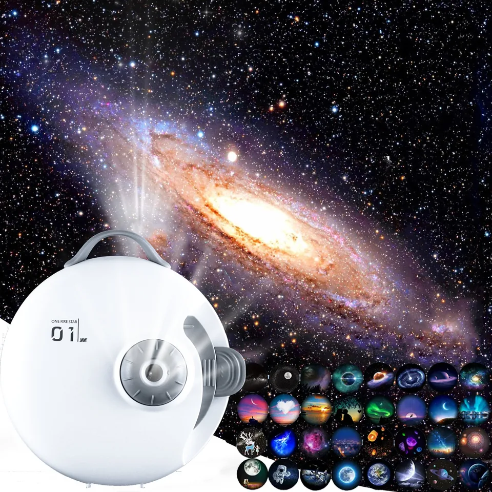 Glovios LED Sternenhimmel Projektor,Nachtlicht projektor,Galaxy Planetarium  Projektor mit Fernbedienung und Bluetooth Lautsprecher,weißes Rauschen für