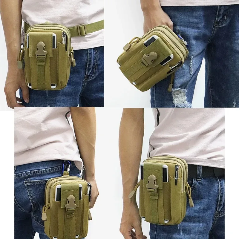 Men's Belt Bag Outdoor Waist Bag Pouch Waterproof Tactical Military Sports Hunting Accessories Storage Bag Molle Nylon Cell Phon