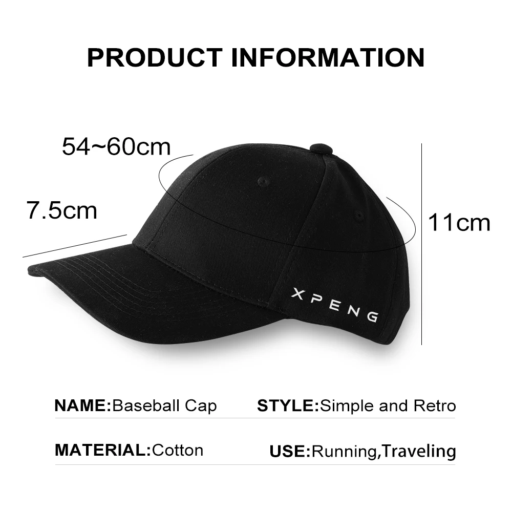 Unisex Baseball Cap Outdoor Sports Curved Brim Hat Car Accessories for Xpeng G9 G3 P7 N5 F30 P5 X2 G3i H93 Beta