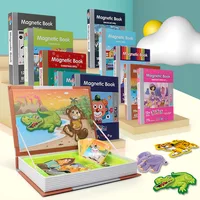 Montessori Children Intelligent Magnetic Book 3D Cartoon Puzzles Jigsaw Brain Training Game Educational Toys Kids Birthday Gift 1