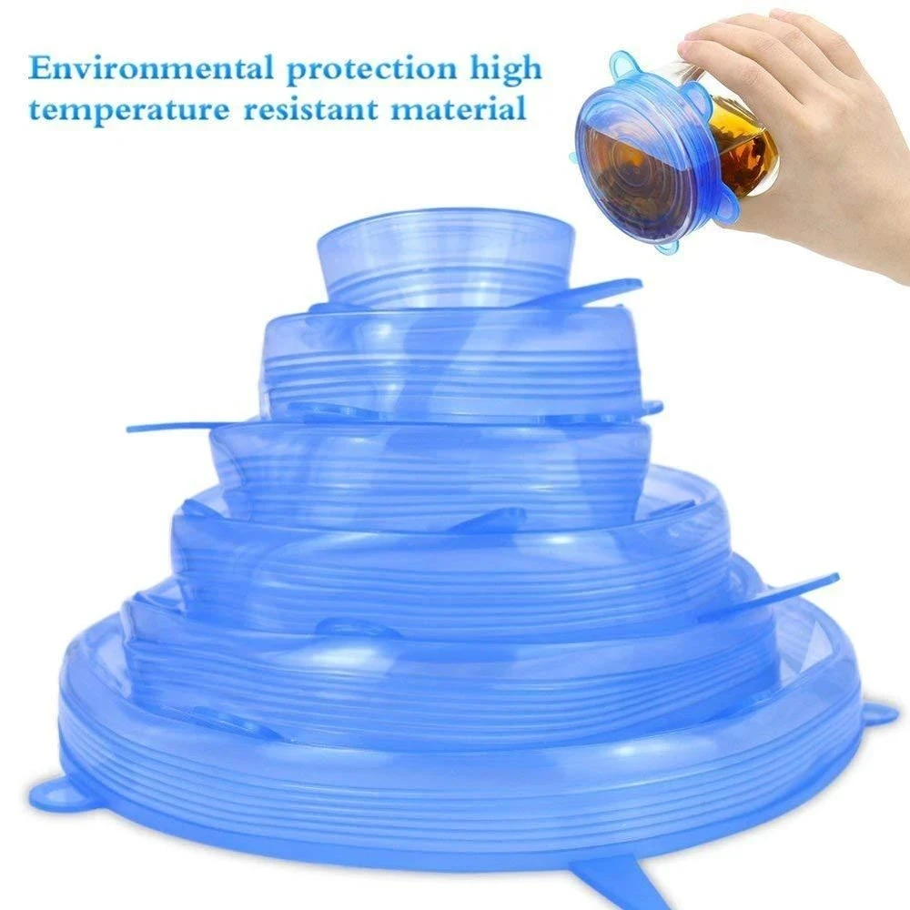 6Pcs Fresh-keeping bowl Cover Multifunctional Silicone Storage Container General Dishes For Refrigerator Kitchen Accessories