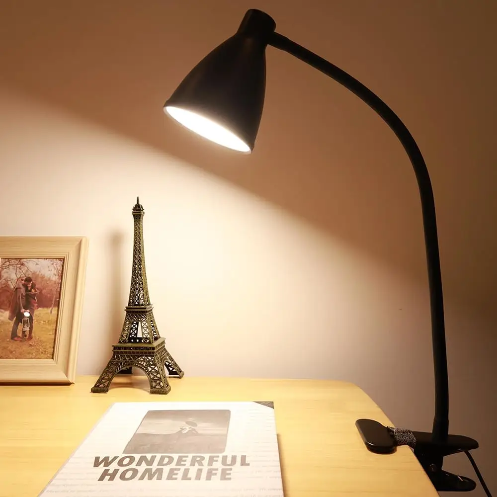 LED Desk Lamp Clip Reading Light Adjustable Brightness Book Light Room Book Lamp Study Read Lamp Flexsible Reading Night Light 5