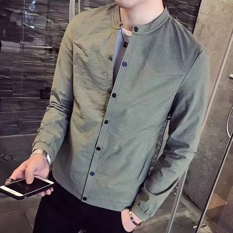 Spring Autumn KPOP Fashion Style Harajuku Slim Fit Tops Loose Casual All Match Outerwear Solid Zipper Button Long Sleeve Jacket