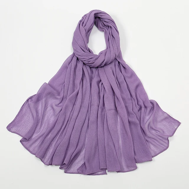 Nouveau Hijab en rayonne froissé pour femmes, écharpe musulmane, châles longs, Turban islamique solide, bandeau Heascarf, bandeau Ramandan