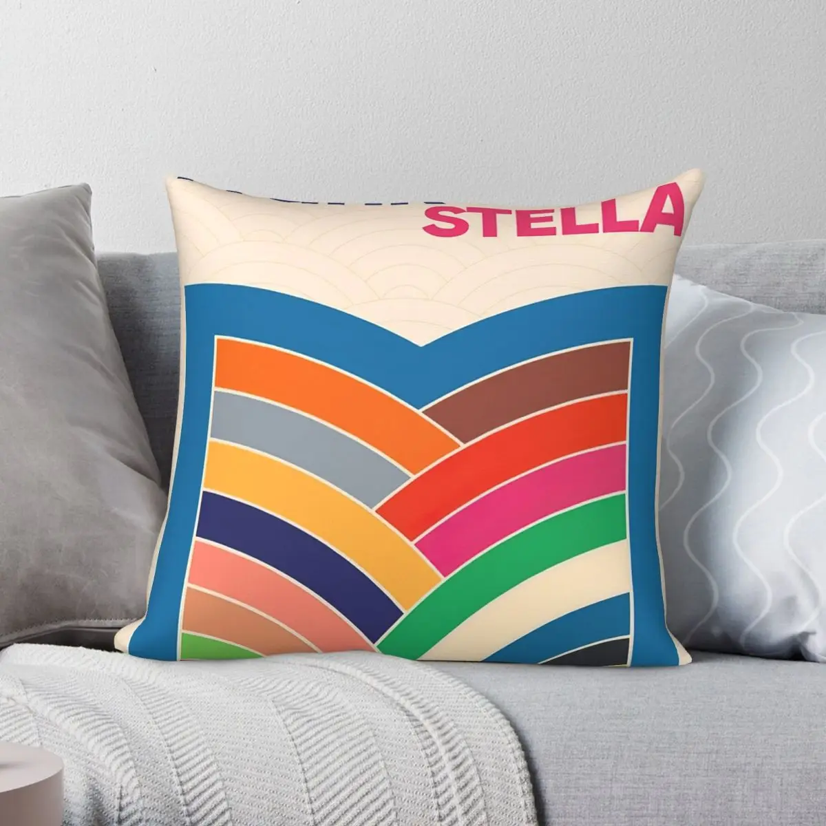 

Frank Stella Exhibition Square Pillowcase Polyester Linen Velvet Pattern Zip Decor Throw Pillow Case Sofa Cushion Cover 18"