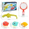 Magnetic LED Light Up Fishing Games Baby Bath Toys Set with Fishing Rod Toddler Bathtub Floating Water Toys for Kids Gift 5