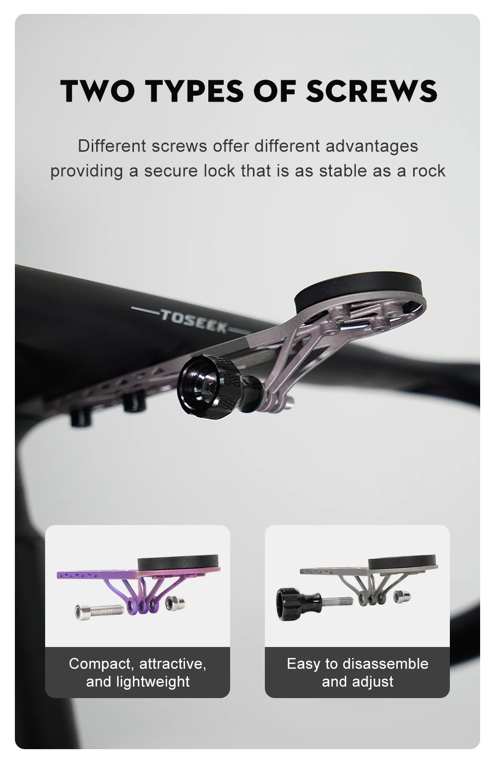 TOSEEK Titan-Legierung 3D-Gedruckte Fahrradcomputer-Halterung Fahrrad-Handyhalter Fahrradständer Wahoo Garmin Halterung – Detail 7