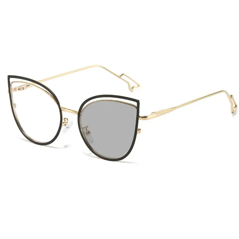 Stylish Photochromic Cat Eye Eyeglasses with Blue Light Blocking Technology