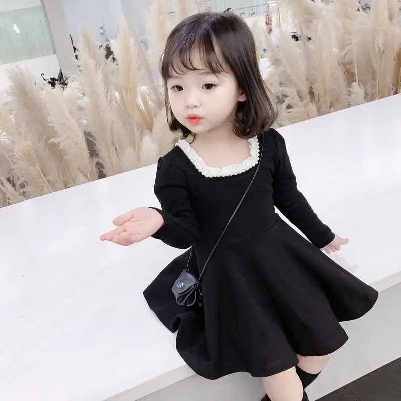 chinese dress ladies Girls' Long Sleeve Cotton Twirl Dress