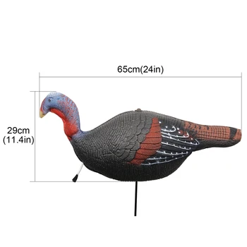 1 Pair Lifelike Collapsible Jake & Hen Turkeys Decoy for Hunting with Stakes Carry Bag Collapsible Lightweight 2