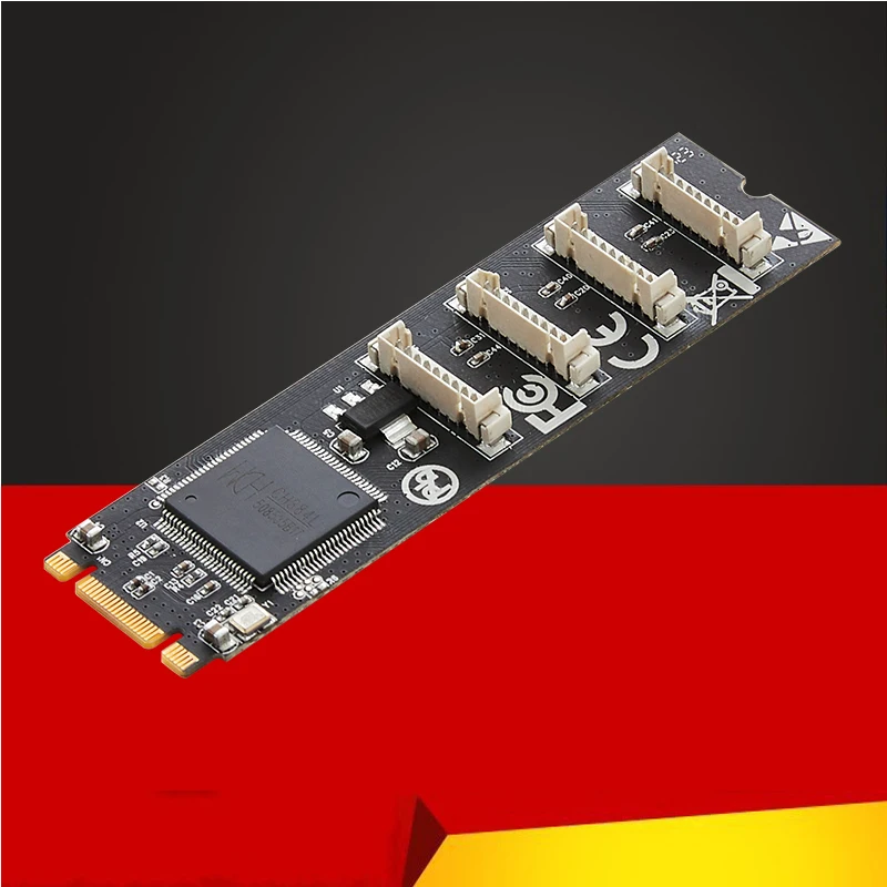 

M.2 B + M ключ к 4 порту RS232 последовательная карта DB 9Pin 4 Com-порта контроллер стробой промышленная серийная Плата расширения переходник WCH384 чип