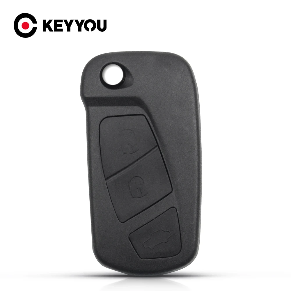 

KEYYOU 3 Buttons Flip Remote Control Key Shell Cover Case Fob For Ford KA MK2 Replacement Car Key Uncut Blade