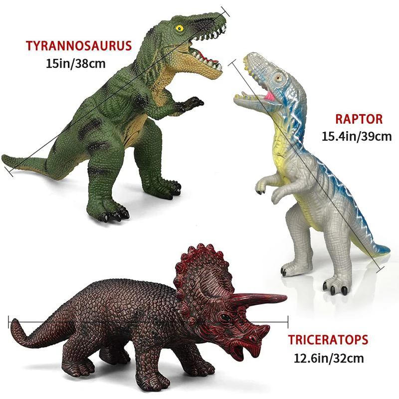 Kids Soft Glue Dinosaur Toy Tyrannosaurus Velociraptor Giganotosaurus Pterosaur Triceratops Brachiosaurus Boy Gift 2