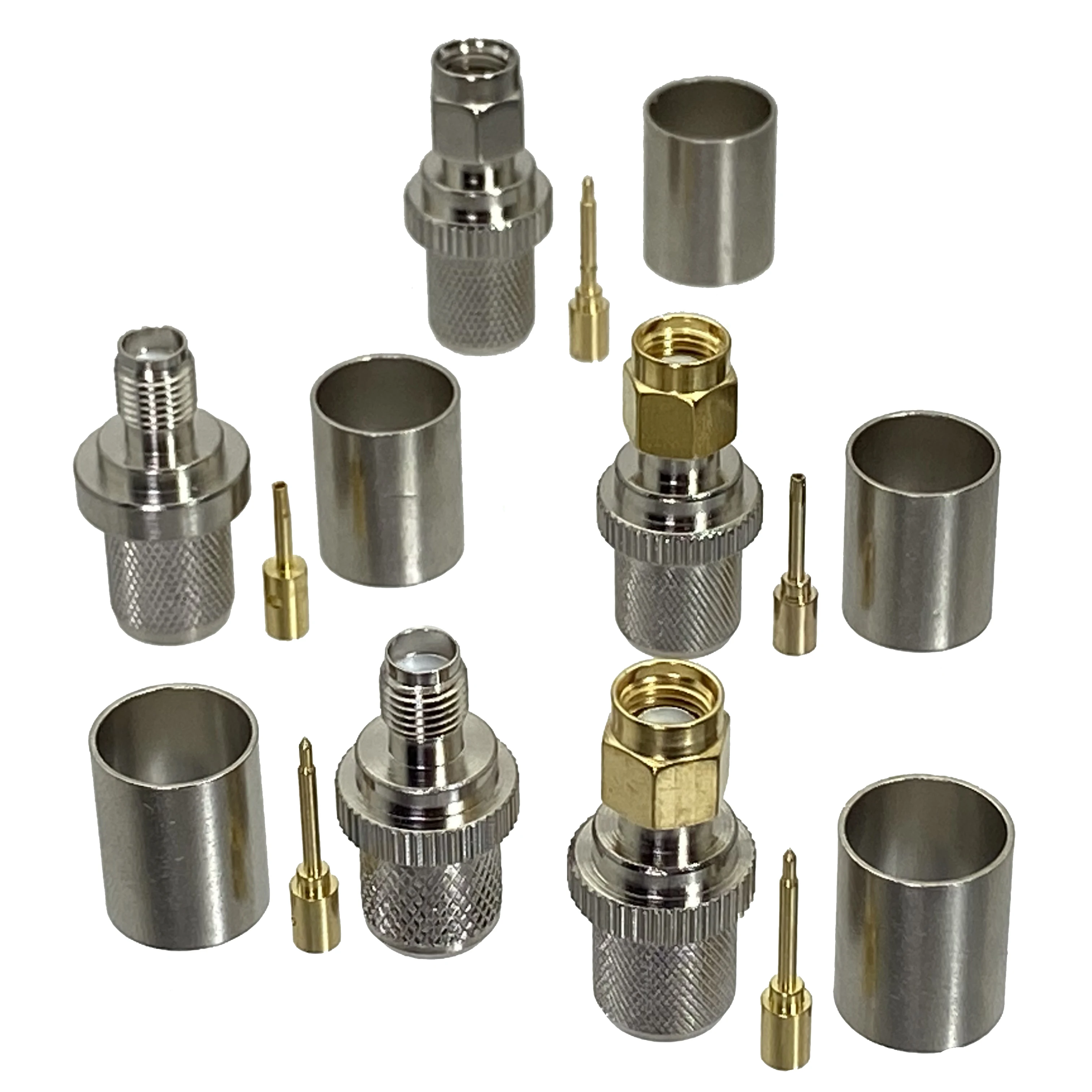 Sma rp Sma Macho Plug & Fêmea Jack Friso Rg8 Lmr400 Cabo rf Conector Coaxial Terminais de Fio 50ohm 10 Peças