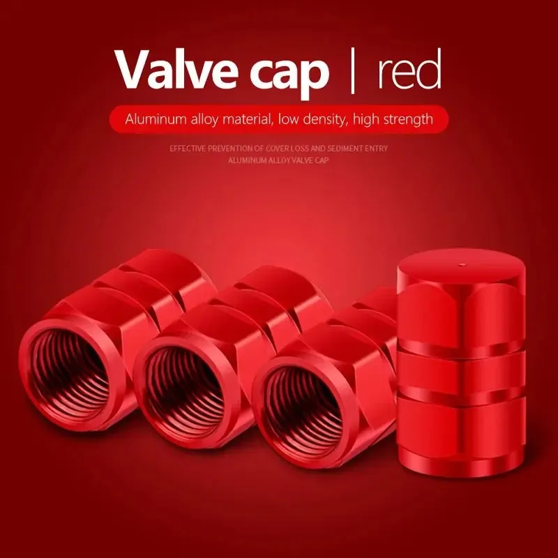 Aluminum Alloy Car Tire Valve Cap, Dustproof and Waterproof, Motorcycle and  Bicycle Wheel  Rim  Stem  Cover  Practical