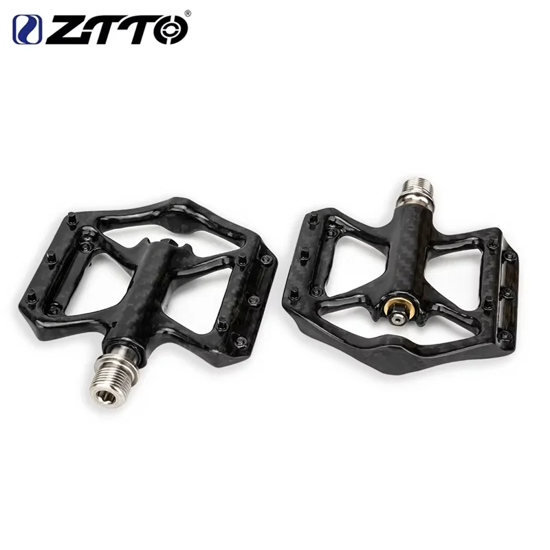 ZTTO 초경량 풀 카본 파이버 베어링 페달 로드 바이크 페달 티타늄 액슬 내구성 자전거 페달 미끄럼 방지 사이클링 액세서리