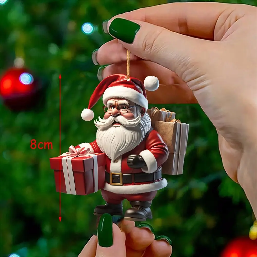 Acrylic Mini Santa Claus Christmas Tree Decoration