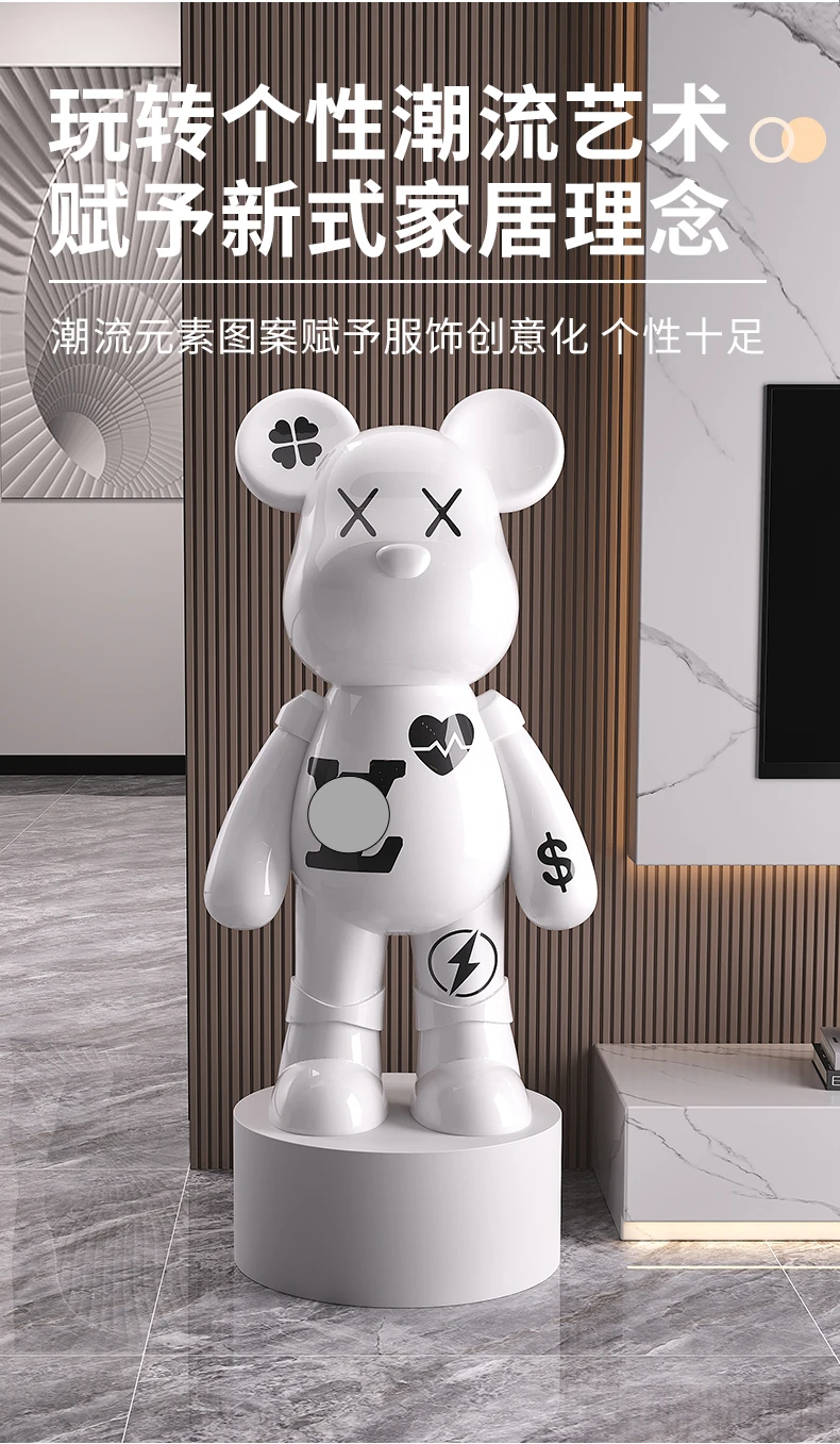 Large Floor-standing Creative Bear Ornaments Living Room Piggy Bank Light Luxury Decoration High-end Atmosphere and Class