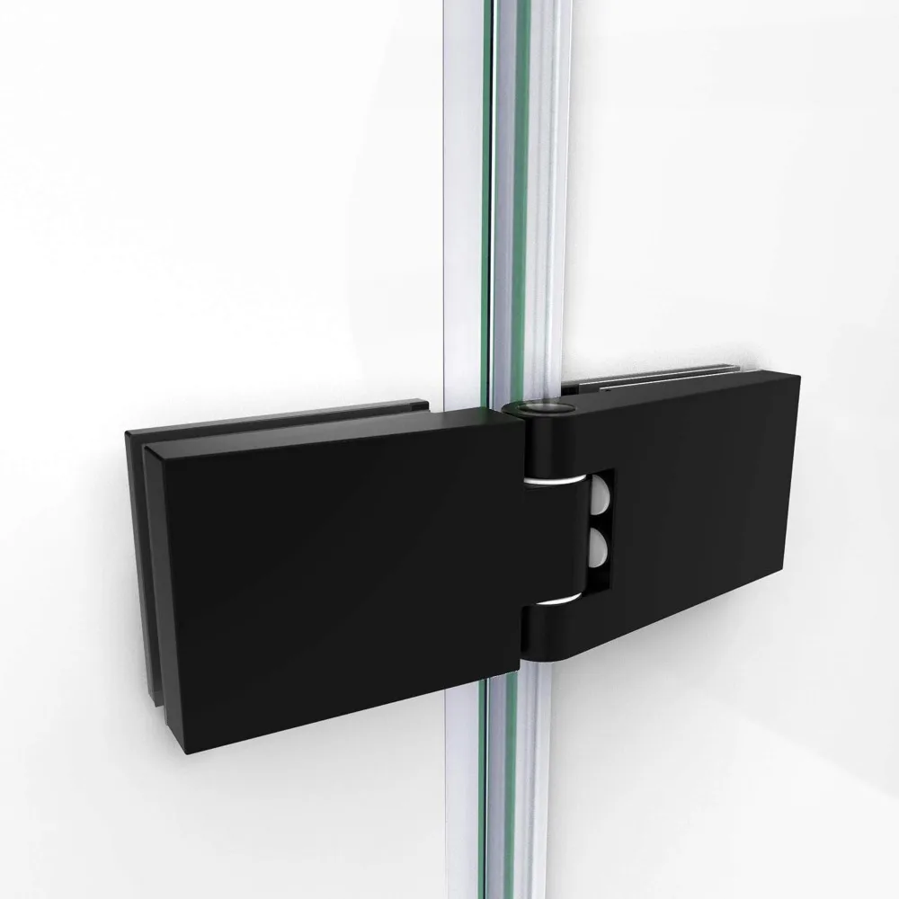 Classic modern Frameless Hinged Shower Door in Matte Black Product Dimensions 0.31 x 45 x 72 inches 102.8 pounds 6