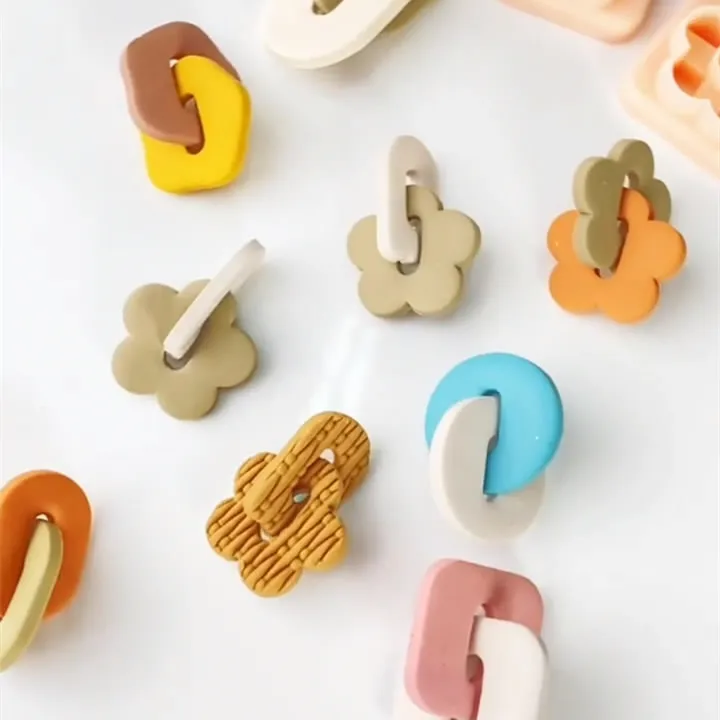 Polymer Clay Cutters Donut Link Chain Circle Arch Blob Flower Square Clay Tools Jewellery Tools Earring Making