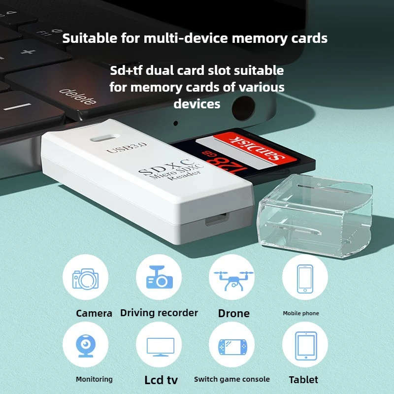 고속 USB 3.0/2.0 TF SD 카드 리더기 2-in-1 다기능 휴대용 어댑터 컴퓨터 태블릿 카메라 노트북 데이터 전송
