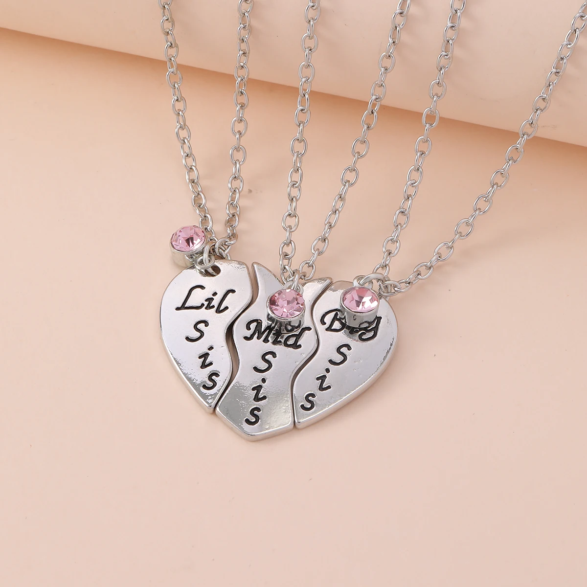 Broken Heart Three Sister Jewelry Cute Broken Heart Puzzle Big Mid