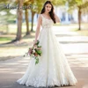 Moonlight Fancy Backless Wedding Dresses for Women Sleeveless Court Train Lace Appliques Vestidos De Novia for Brides Customized 1